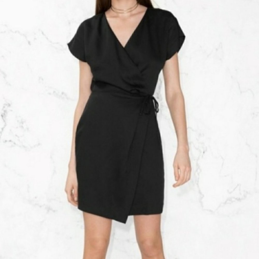 & Other Stories Black Wrap Dress, Size 6